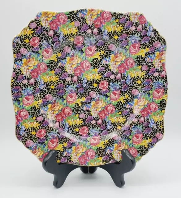 Vintage Royal Winton/Grimwades Square Luncheon Plate, Hazel Pattern