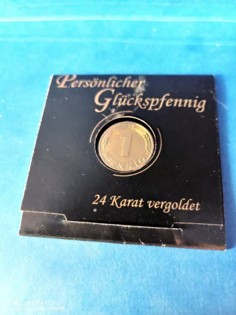 1 Glückspfennig24 Karat fein Vergoldet Heftchen original verpackt