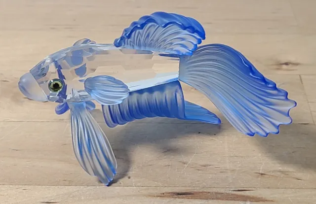 Swarovski Crystal BLUE SIAMESE FIGHTING FISH Figurine #236718 w/ Box & COA