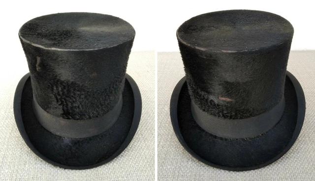 CAPPELLO A CILINDRO antico con cappelliera Delion Erard Le Mans