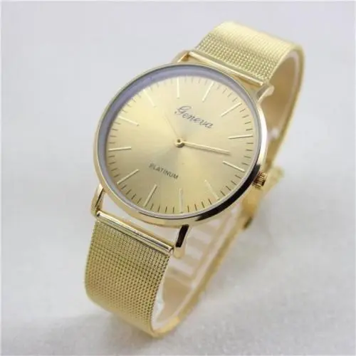 EPIC TIME- Lady Gold- Geneva Fashion Analog Quartz Watch- Stainless Steel Band 2