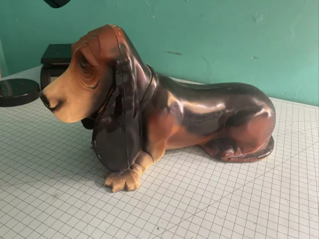 VINTAGE UNION PRODUCTS INC. BLOW MOLD BASSETT HOUND DOG COIN BANK piggy bank