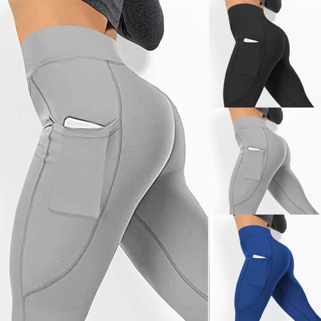 WOMEN'S PUSH UP Yoga Pants Pockets Butt Lift High Waist Leggings