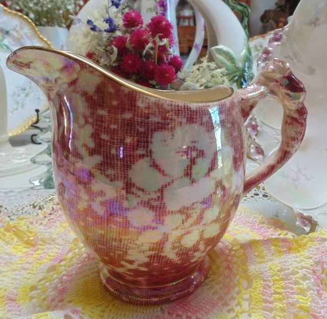 Royal Winton Grimwades Luster Rose Brocade Chintz Creamer Rosebud Cottage Chic