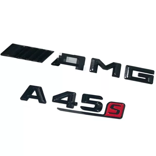 Emblème de coffre avec logo A45s AMG noir brillant pour Mercedes Benz Classe A
