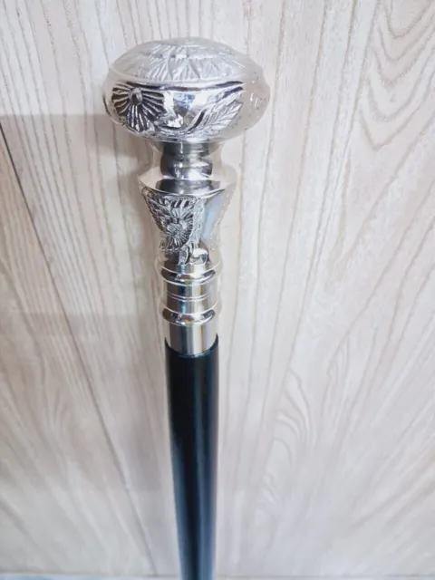 Victorian Wooden Stick Round Knob Royal Handle Vintage Style Walking Cane Unisex