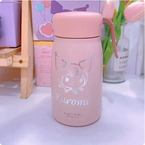 420ml Sanrioed Thermos Cup Kawaii Anime Kuromi Cinnamoroll Thermal Bottle  304 Stainless Students Portable Water Bottle Kids Gift