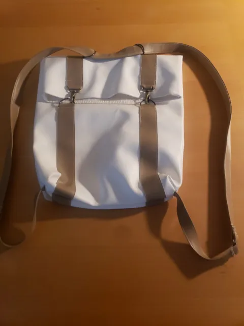 Leather faux Convertible Backpack Purse Winter White