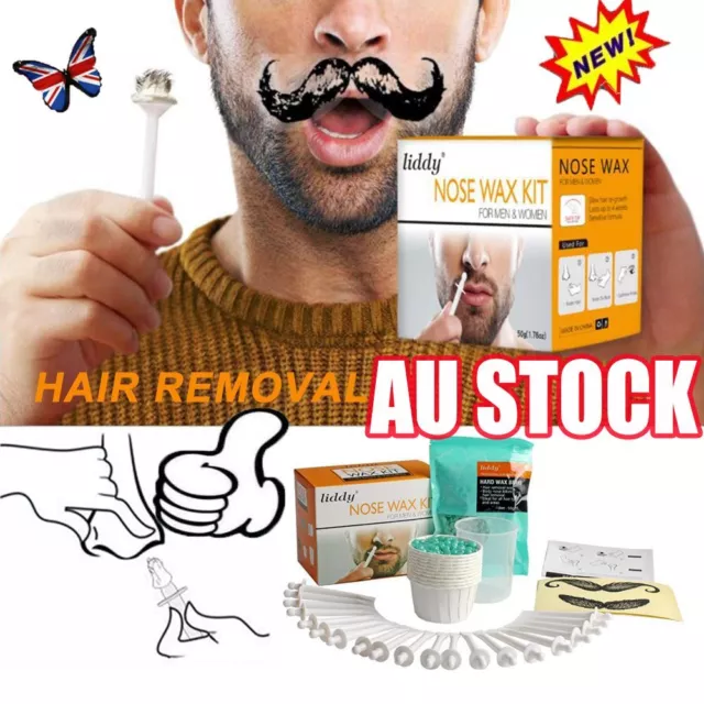 Nose Ear Hair Removal Wax Kit Sticks Easy Mens Nasal Waxing Remover Strips DS