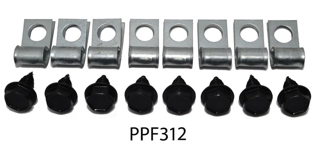 61-64 Pontiac Full Size 3/8 Fuel Line Tube Clips Clamp Bracket Kit Set Ppf312