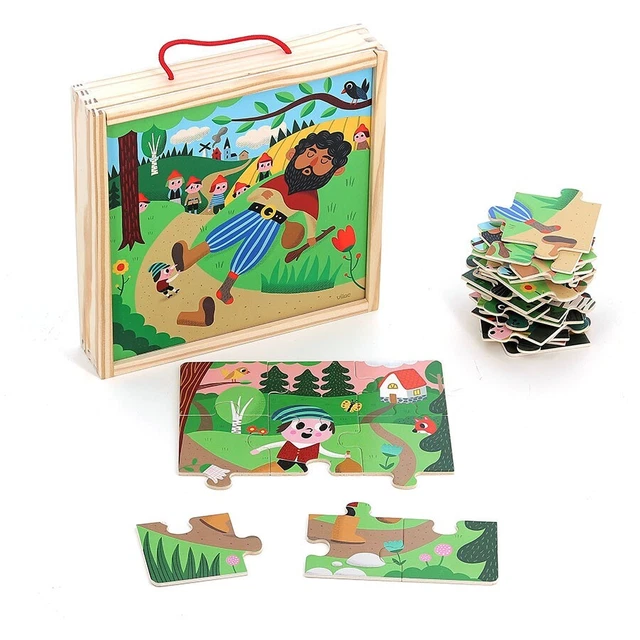 Coffret de 4 puzzles en bois de 9 pcs Boucle d’Or - Vilac - BCD
