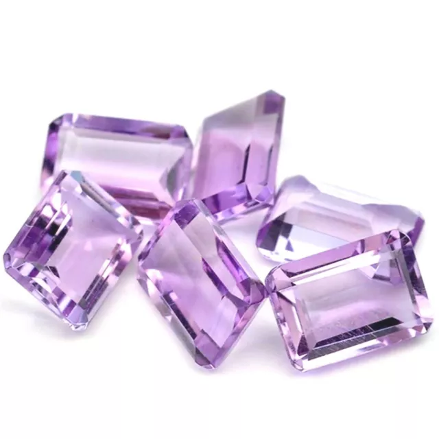 Wholesale Lot of 10x8mm Emerald Cut Natural Amethyst Loose Calibrated Gemstone