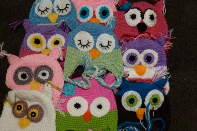 New Baby Owl Beanie Crochet Knit Hat With Ear Flap Photo Prop