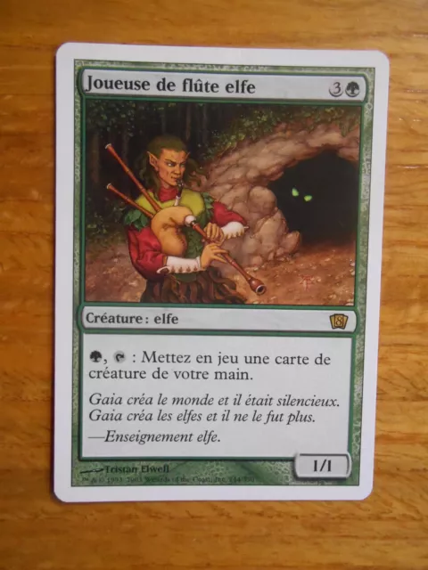 x1 Carte Magic MTG rare Joueuse de flute elfe VF (8ème édition)