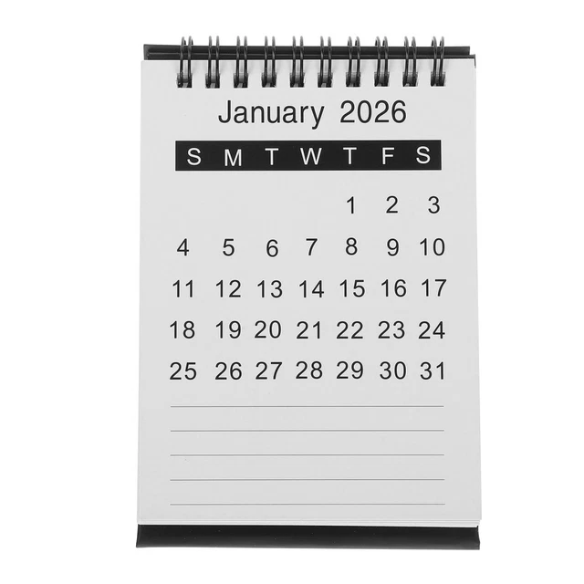 DAILY SCHEDULE CALENDAR 2026 20262027 Monthly Desktop Standing Flip