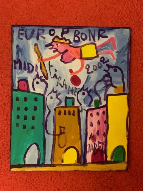 Jaber 1938-2021 Toile Sur Châssis 60,5 X  50 Mixte 2002 Europ Tirane Albanie