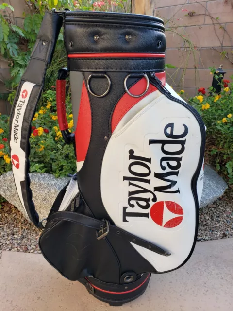 Vintage Rare TaylorMade Burner Bubble Staff Tour Golf Bag White Black Red 6-way
