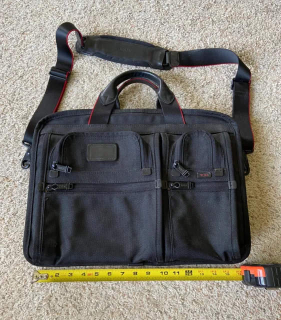 TUMI Alpha T-Pass Expandable Messenger Laptop Briefcase Bag Nylon/Leather