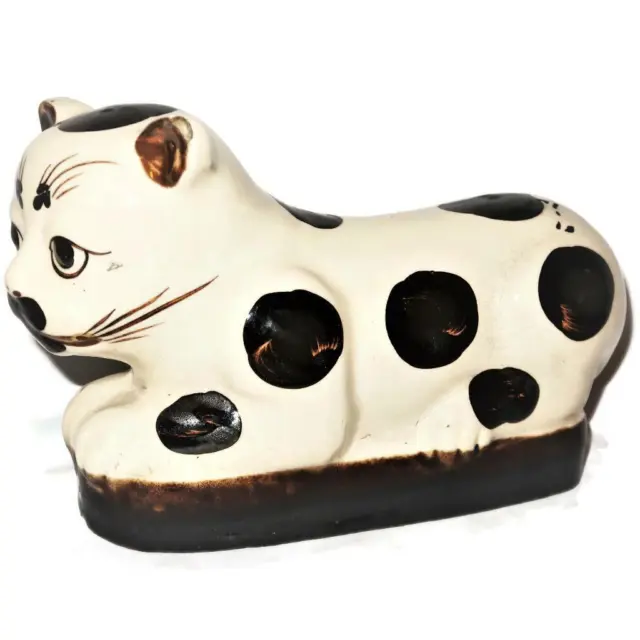 Antique Chinese Cizhou Ware Porcelain Cat Pillow Head Rest Figurine, 9"