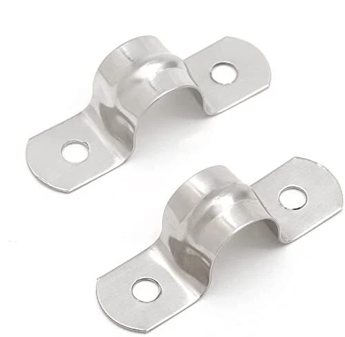 100PCS M12 (1/2 Inch) Stainless Steel Rigid Pipe Hole Strap U Bracket Pipe Stri