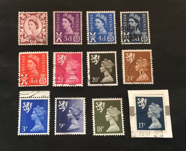 Scotland UK Great Britain regional issue 🇬🇧 12 used stamps