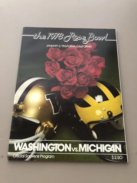 1978 Rose Bowl Program - Washington Huskies VS Michigan Wolverines