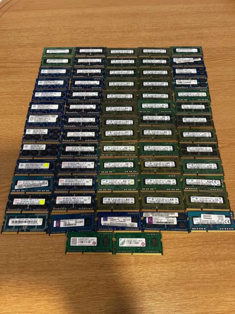 Job Lot of 67 x Mixed Brands 2GB DDR3 Non ECC Laptop RAM Memory SODIMM