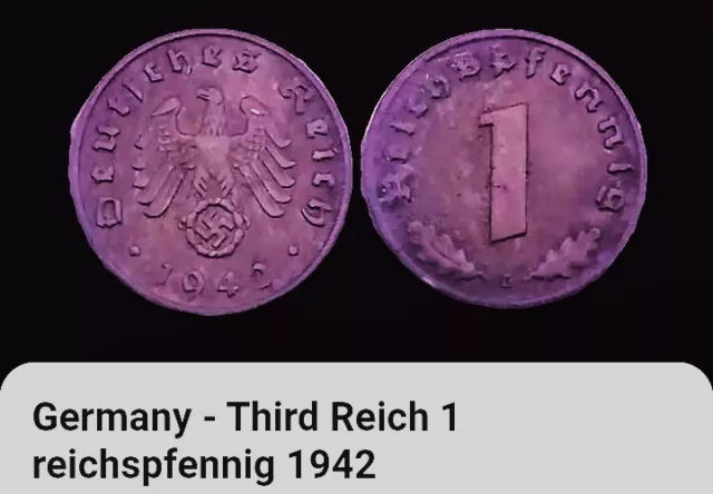 1942 D Germany Third Reich 1 Reichspfennig Coin BONUS OFFERS Deutsches Reich