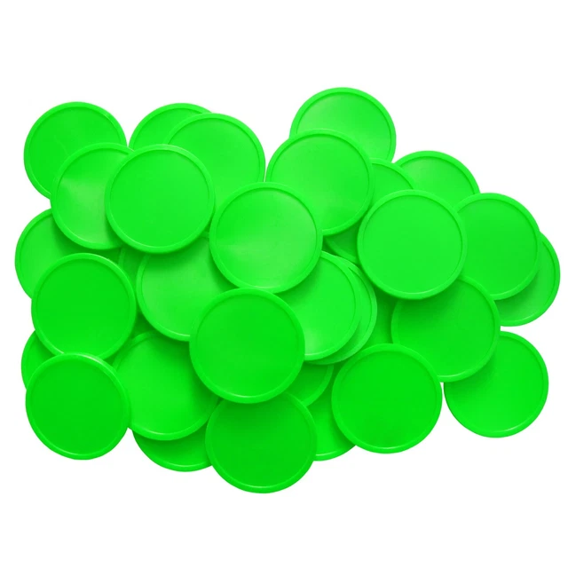 500 PIECES NEON Green Plastic Tokens Reward Math Counters Drink Coupon