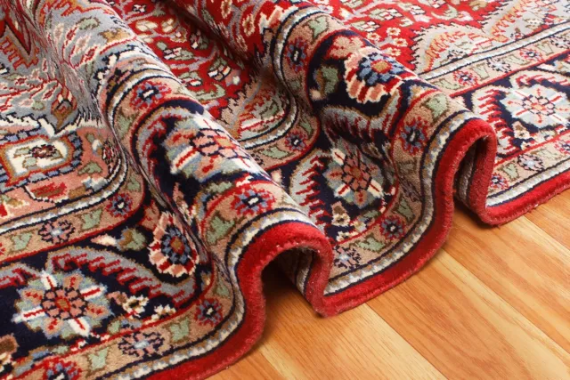 Living Room Turkish Area Rug Hand-Knotted Medallion Oriental Red Carpet 4x6 ft
