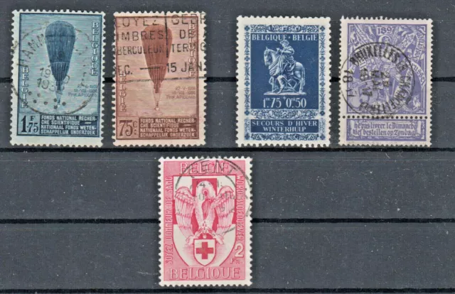 5 alte Luftpost - Marken aus Belgien gestempelt  (Nr.5)