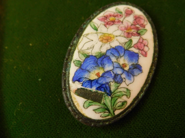 Broche Ancienne Edelweiss En Bakélite Beige - Porte-bonheur Vintage, Fermoir Laiton Doré