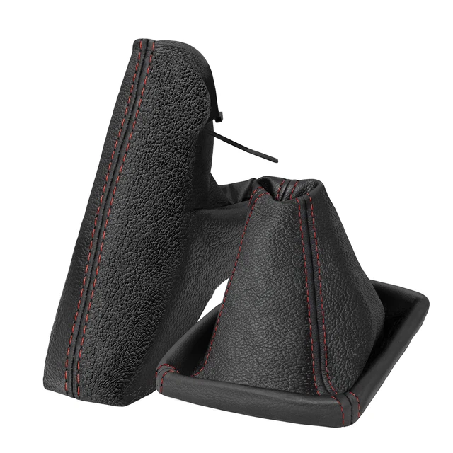 Soufflet + Manchon Frein à Main pour Opel Astra H 2004-2010 Cuir Couture Rouge