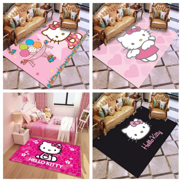 3D Hello Kitty Teppich Kinder Teppich Bodenmatte Mädchen Fußmatten Türmatte Neu