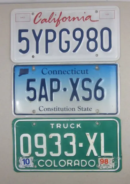 Mixed Bulk lot 3 licence/number plates US/United States/USA/American set F22C