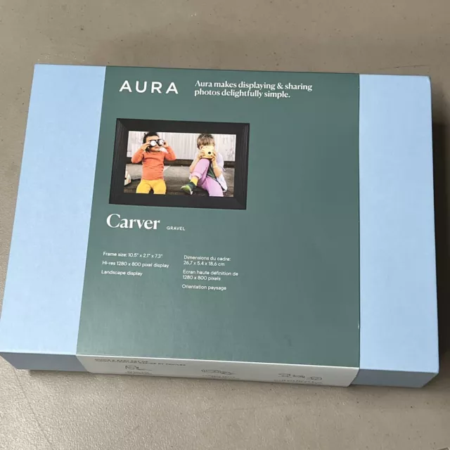 Aura Carver 10.1” Gravel Digital Picture Frame -Black