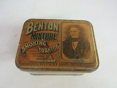 Vintage Advertising  Empty Benton Mixture Tobacco Tin  738-