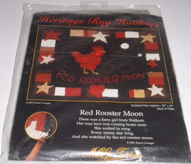 Alfombra MCG Textiles RED GALLO MOON Heritage 2001 Karen Cunagin arpillera