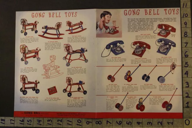 1954 GONG BELL WHEEL RIDE HORSE ROCK CHIME PULL EAST HAMPTON 2-pg TOY AD TU57 2