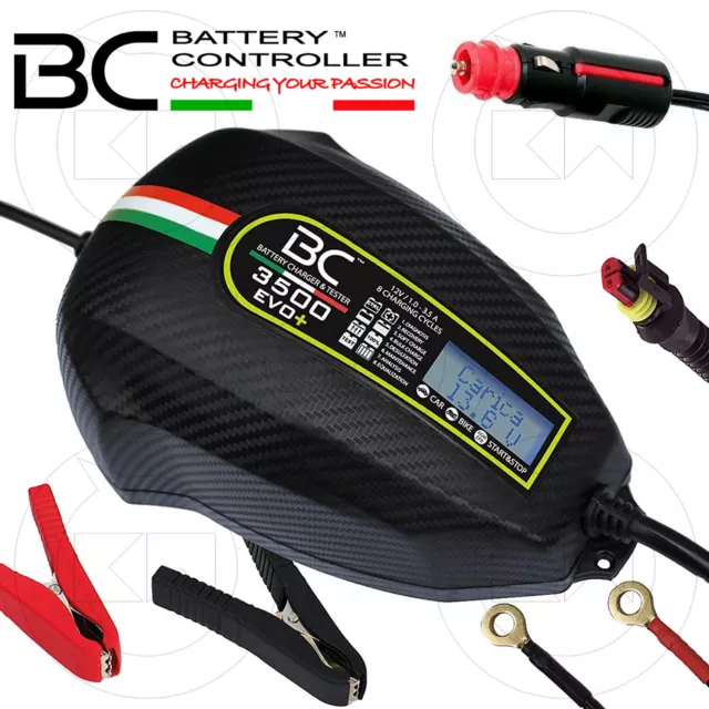 Mantenitore Di Carica Batteria Bc 3500 Evo Plus 12V 150Ah 8 Cicli Auto Moto Quad