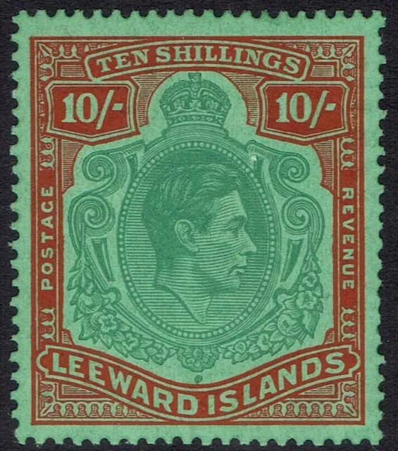 Leeward Islands 1938 Kgvi 10/- Mnh **