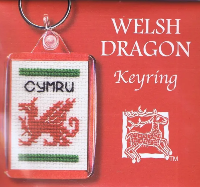 Drago Gallese Cymru Galles Portachiavi Kit Punto Croce Da Textile Heritage