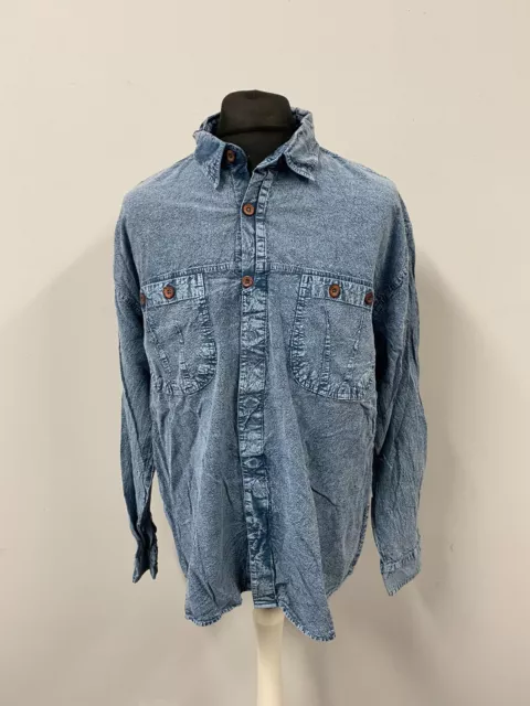 True Vintage Jeans Homme Chemise Gr. L Décontractée Coupe Classique 19124