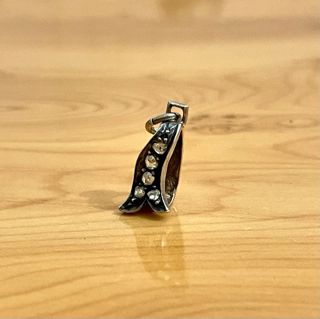 Pendentif ancien en argent, spinelle bleu, Allemagne, pendentif art déco - France