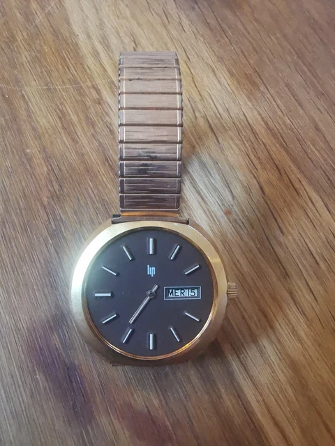 Montre Lip Homme Vintage – Mécanique Manuel Avec Jour Et Date (Ne Fonctionne Pas, P1206)