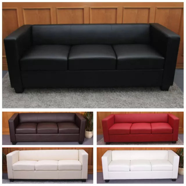 Divano sofa 3 posti lounge moderno elegante serie Lille M65 75x191x70cm a scelta