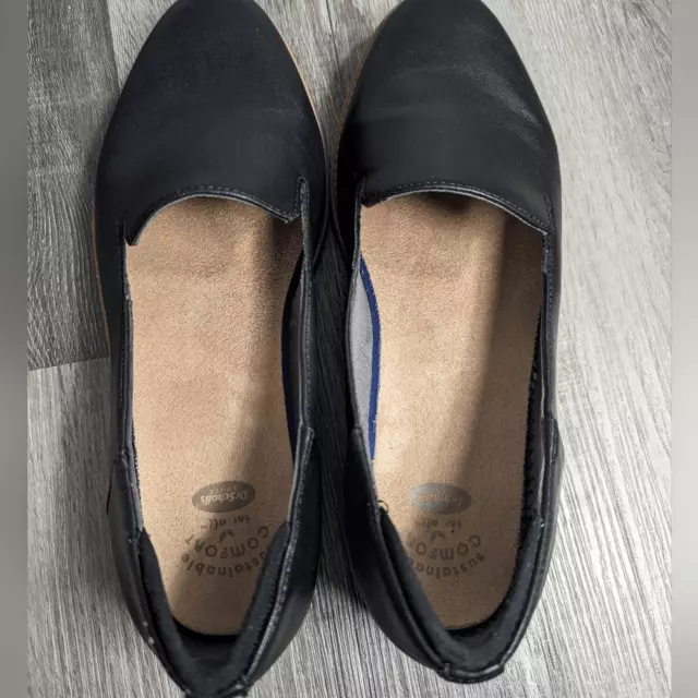 DR SCHOLL'S BLACK jetset slip on loafers flats comfort shoes 9 W Wide ...