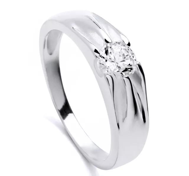 925 Sterling Silver Cz Claw Solitaire Ring size K L M N O P Q R S Mens or Ladies 2