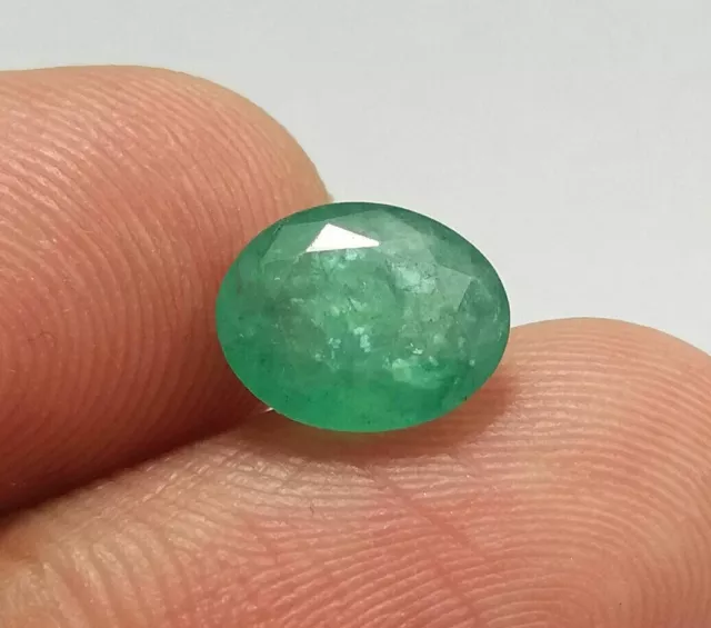 2.37 Ct Naturel Top Vert Zambien Loose Emerald Earth Mine Oval Cut Top Quality