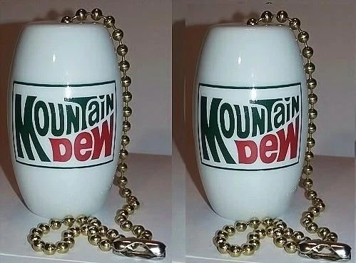 A Charming Set of 2 Mt Dew Ceiling Light / Fan Pull # 1